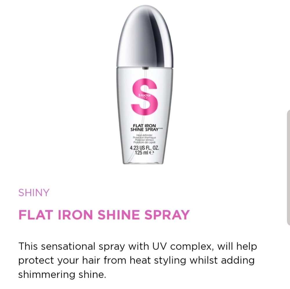 S-factor flat iron shine spray